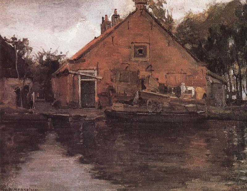Piet Mondrian The houses on the Liyin river china oil painting image